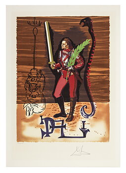 Christopher Columbus discovers America (Jack of Swords) - Dalí discovers America