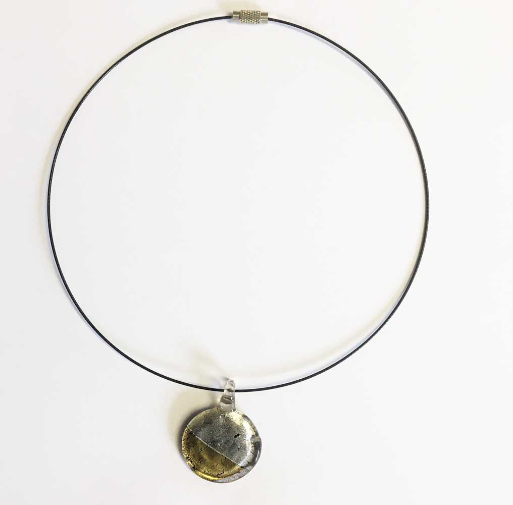Svart Halsring Wire 46 cm. - 2