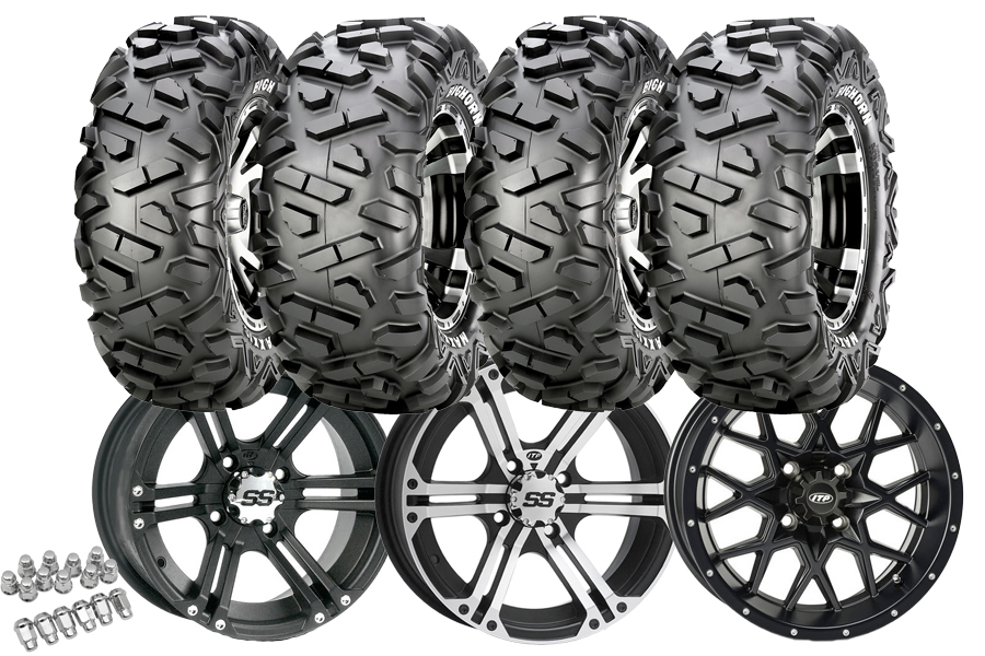 Hjulsats 12" Aluminiumfälg med Maxxis Bighorn 25" Däck