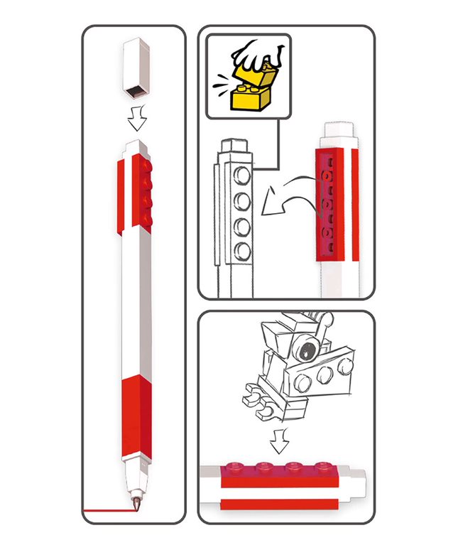 LEGO Red Gel Pen with Minifigure - 3