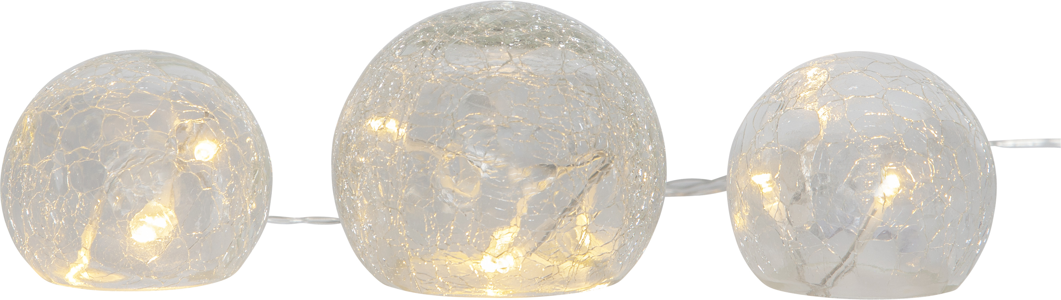 3 st Glaskulor / glasbollar med belysning 10 cm - batteri - 5