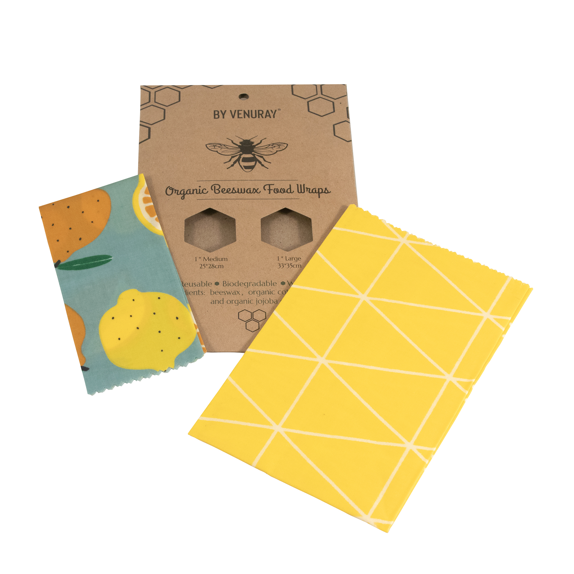 Bivaxduk Citron & Mönster 2-pack - Venuray