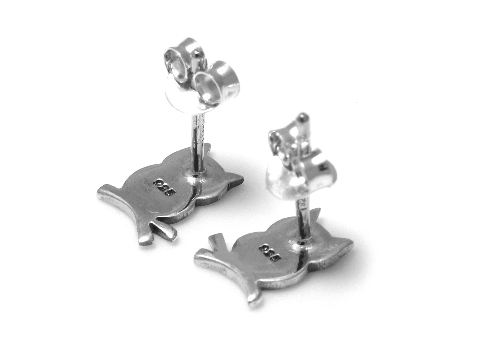 Ugglor Örhängen i Äkta 925 Silver, Uggla Örhänge, Klok Fågel Accessoar, Djur Smycke - 2