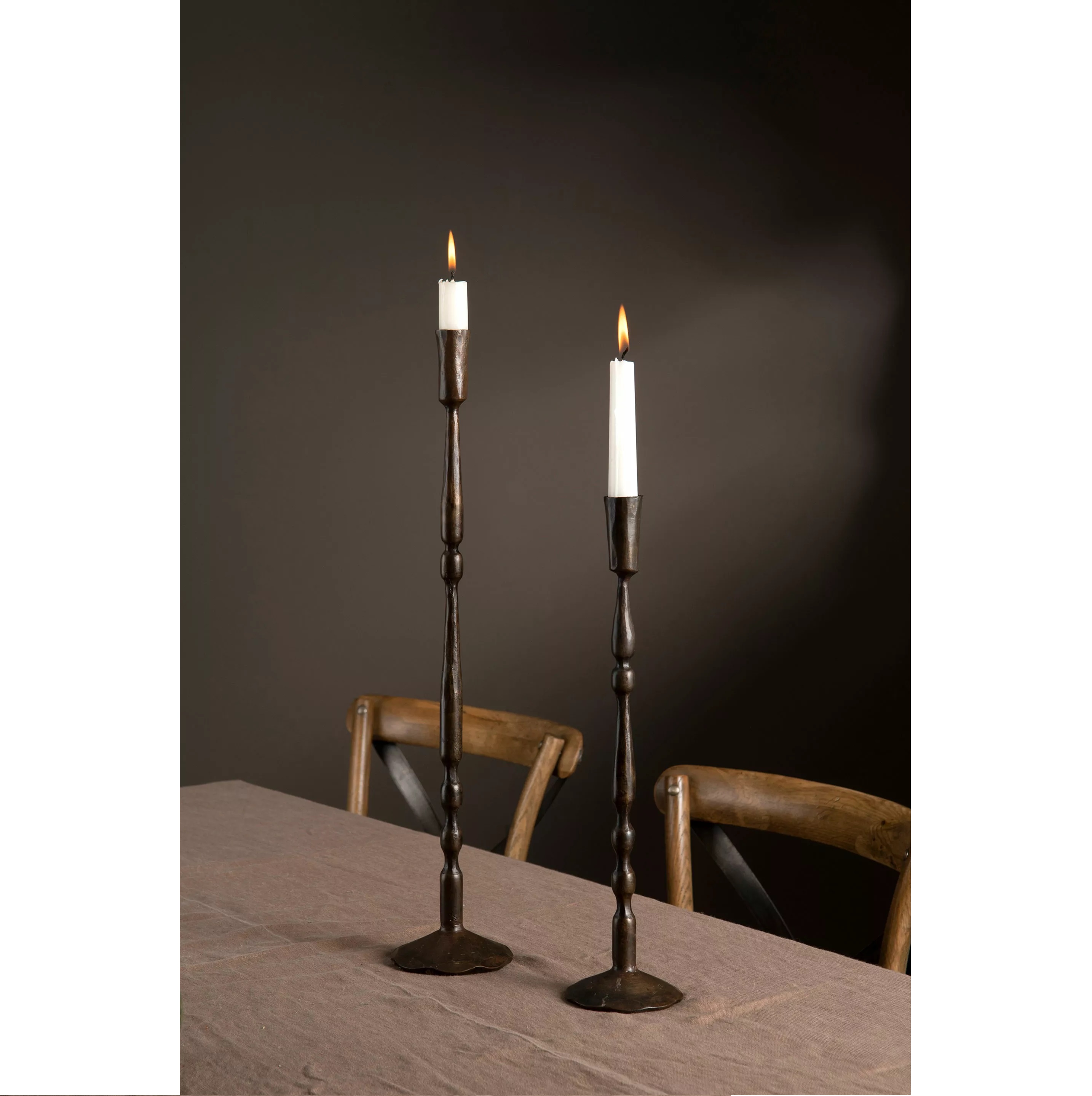 Ljusstake Veno brun metall 53 cm