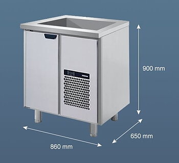 Porkka - Barkylbänk BS - Stor Isbrunn - Kylaggregat och 1 Modul  - Mått: 860 x 650 x 900 mm