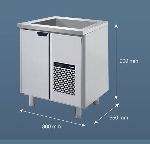 Porkka - Barkylbänk BS - Stor Isbrunn - Kylaggregat och 1 Modul  - Mått: 860 x 650 x 900 mm