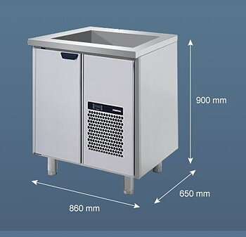 Porkka - Barkylbänk BS - Stor Isbrunn - Kylaggregat och 1 Modul  - Mått: 860 x 650 x 900 mm