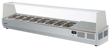 Colia - Kylränna med glaslock - GV - 5xGN 1/4 - Mått: 1342x336x450 mm - Temp: +2....+8 °C