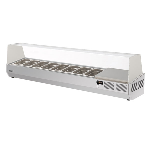 Colia - Kylränna med glaslock - GV - 6xGN 1/3 - Mått: 1492x396x450 mm - Temp: +2....+8 °C