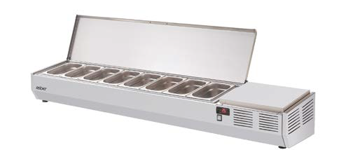 Colia - Kylränna med rostfritt lock - GVL - 5xGN 1/4 - Mått: 1342x336x290 mm - Temp: +2....+8 °C