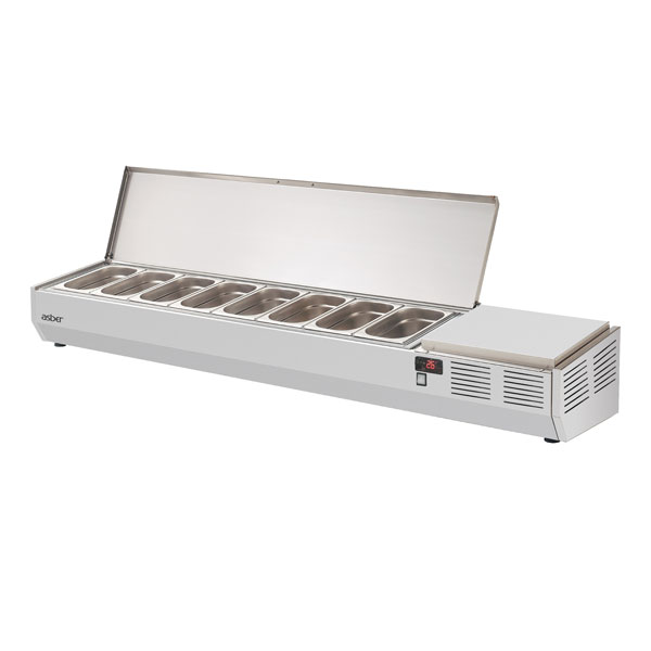 Colia - Kylränna med rostfritt lock - GVL - 6xGN 1/3 - Mått: 1492x396x290 mm - Temp: +2....+8 °C