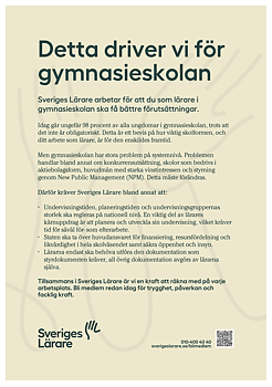 Detta driver vi för gymnasieskolan - affisch A4