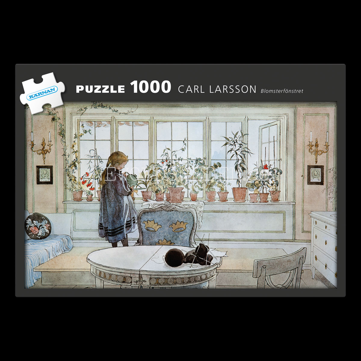 CARL LARSSON Blomsterfönstret - Puzzle 1000 bitar 70 x 42 cm - 3