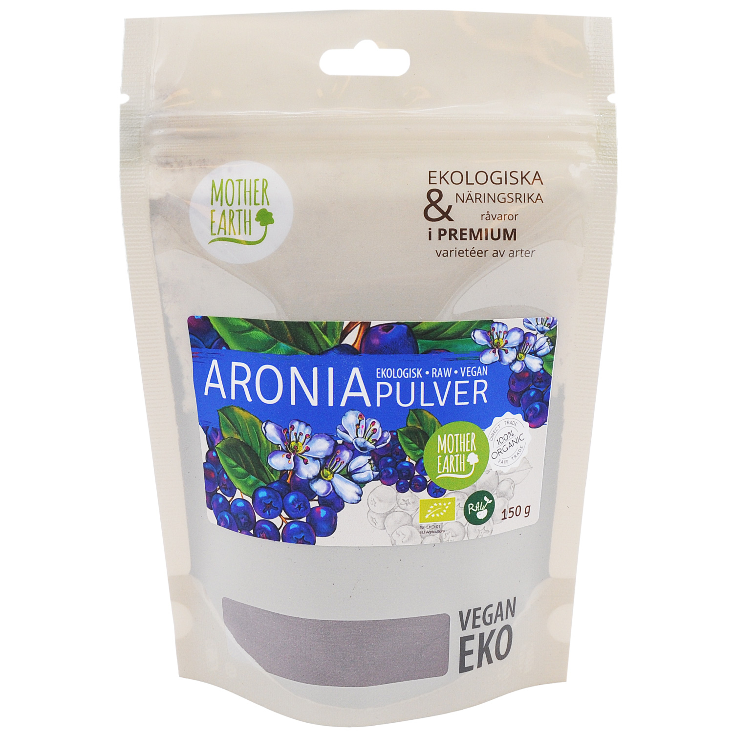 Aroniapulver Mother Earth Raw & Eko 150g