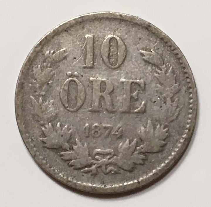 10 öre 1874 god 1?