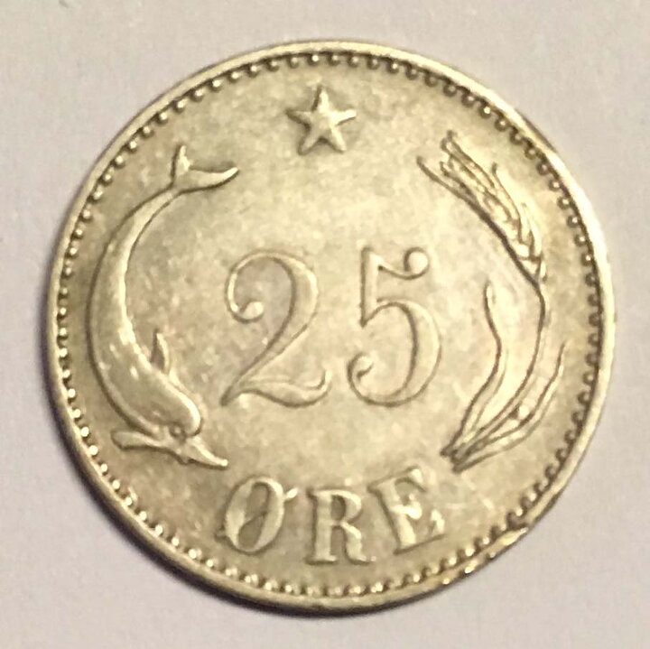 Danmark 25 öre 1894 nära 1+
