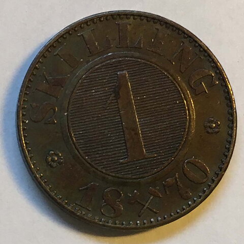 Norge 1 sk 1870 1+/01