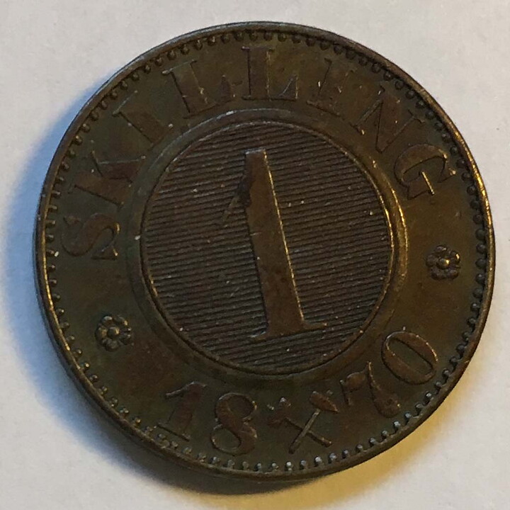 Norge 1 sk 1870 1+/01