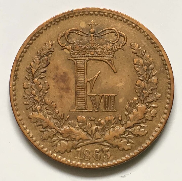 Danmark 1 sk 1863 1+