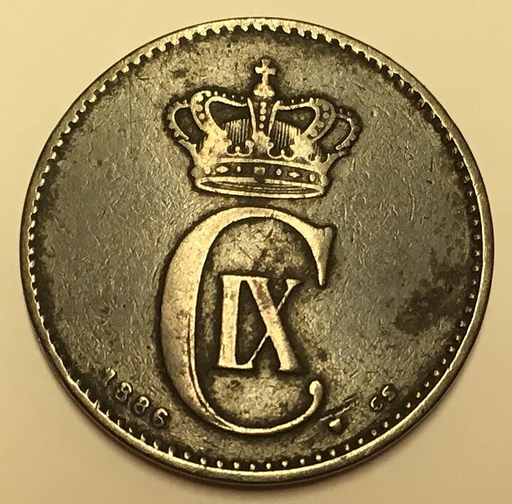 Danmark 2 öre 1886 1?/1