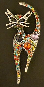 Brosch  "Glitterkatt"