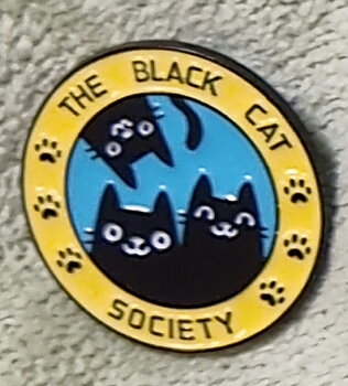 Brosch  "The black cat society" Fraktfritt