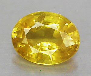 Tjusig oval naturlig kanarie gul safir ädelsten