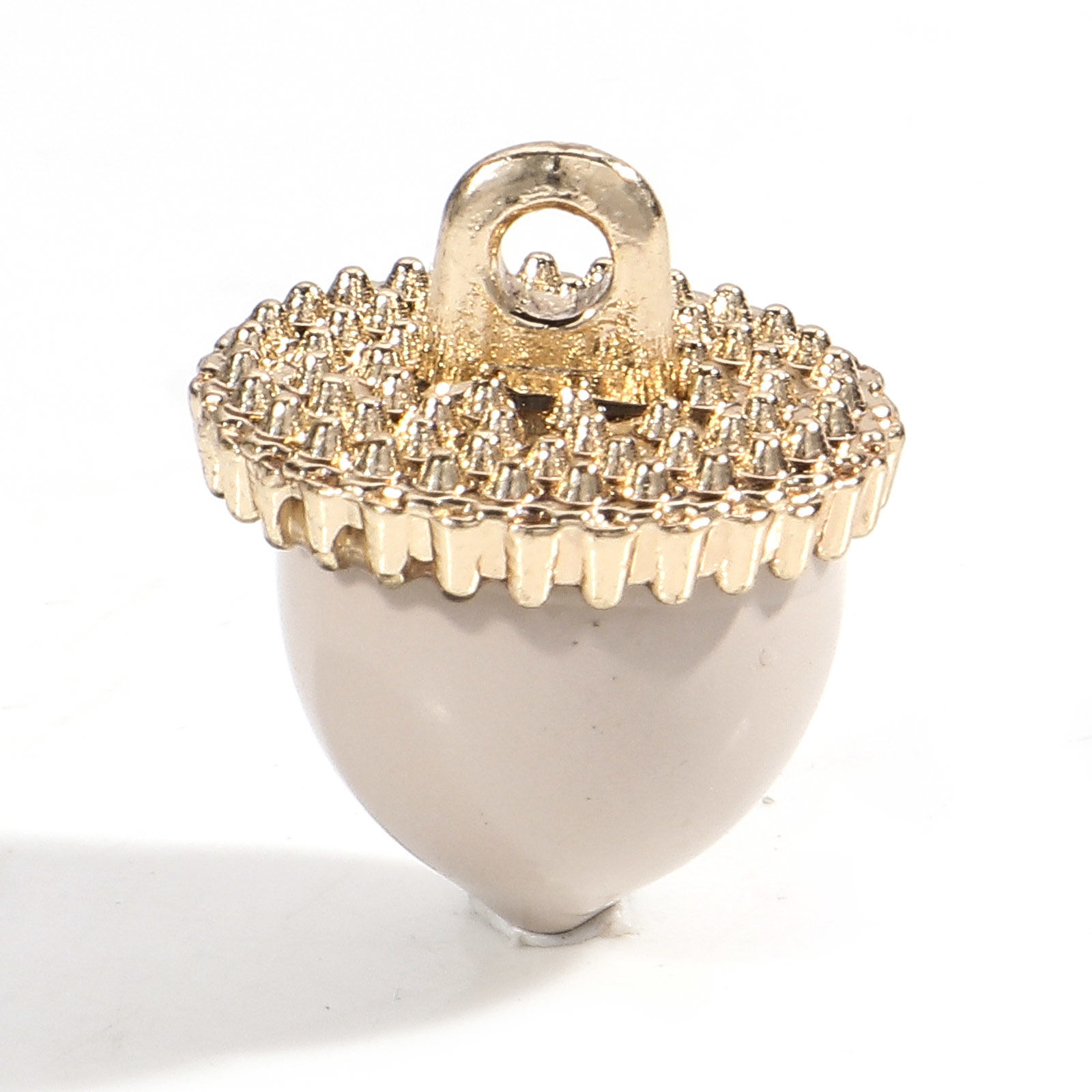Charm Acorn, 3D  Gold Grey