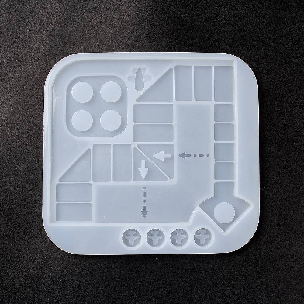 Gjutform  i silikon - Spel Flygande schack, Ludo, Fia m knuff - 3