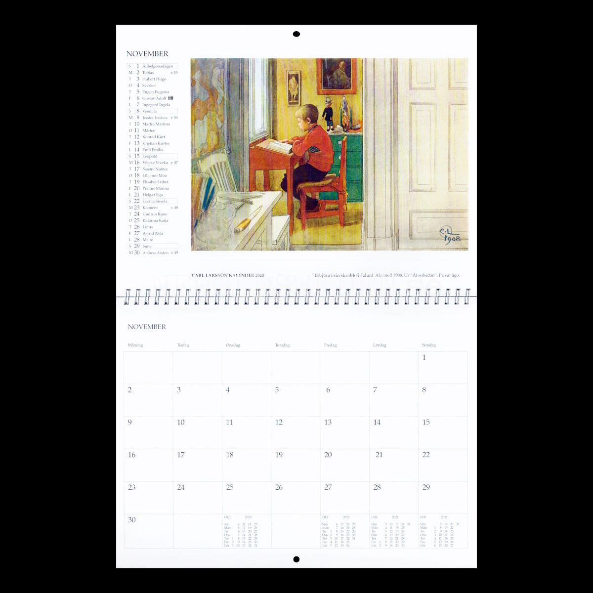 Carl Larsson 2020 - 230 x 310 mm - Väggkalender - 3