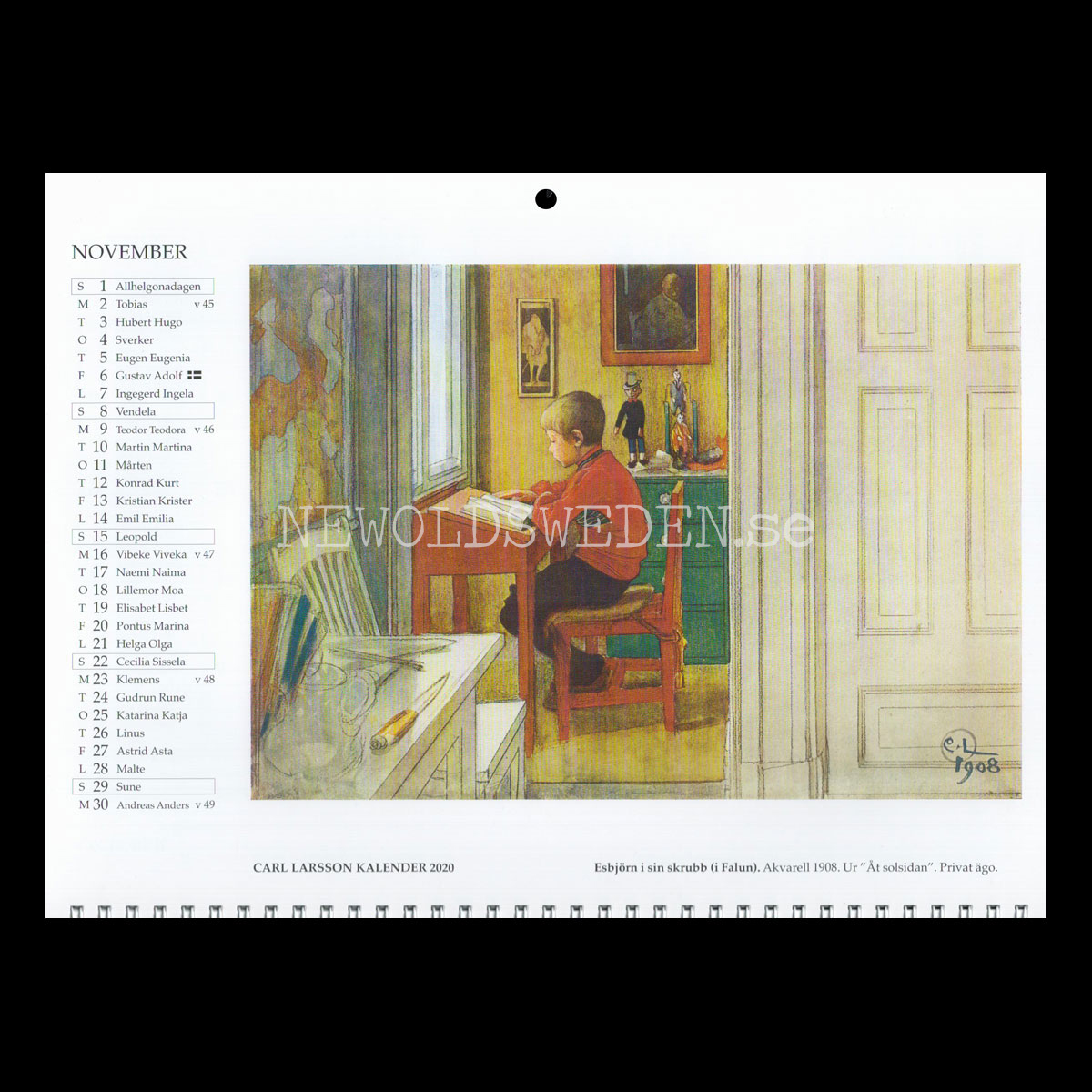 Carl Larsson 2020 - 230 x 310 mm - Väggkalender - 4