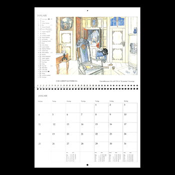 Carl Larsson 2016 - 230 x 310 mm - Väggkalender