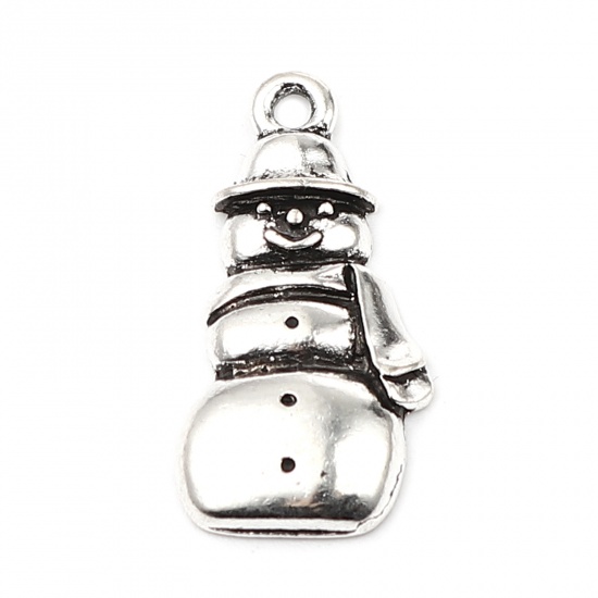 Berlock - Snögubbe m hatt silver