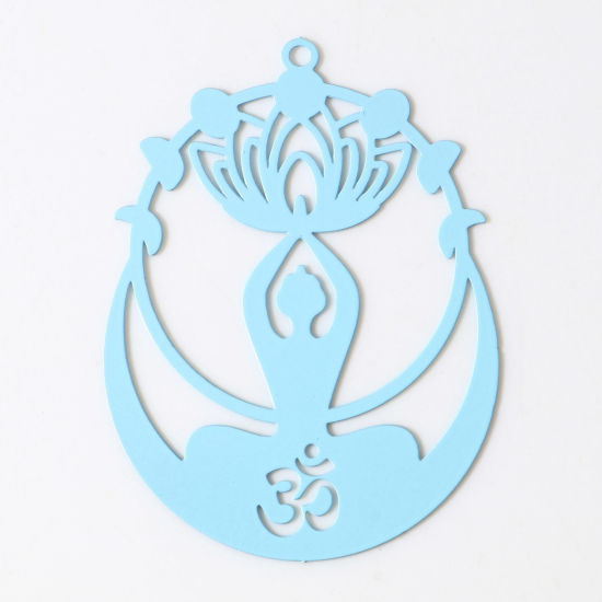 Berlock -  Lotus Aum / Om  filigree ,  Ljusblå
