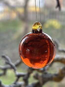 Glaskula bärnsten 30 mm