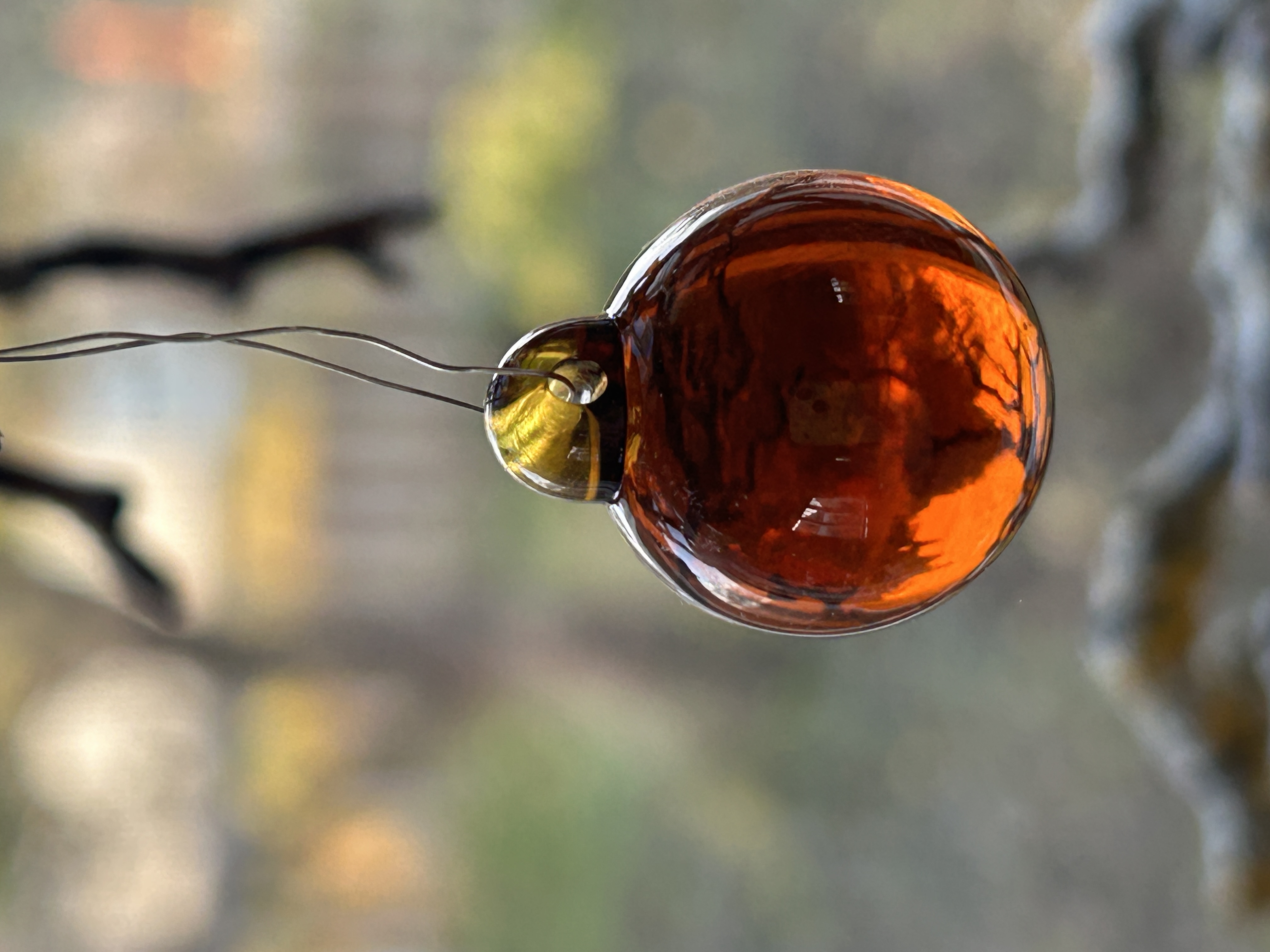 Glaskula bärnsten 20 mm
