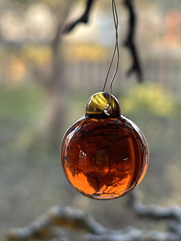 Glaskula bärnsten 20 mm
