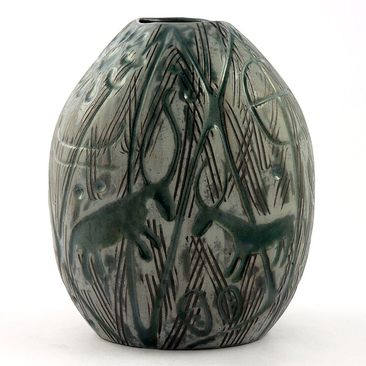 マリ・シムルソン Hedenhosシリーズ Rock Carving  岩面彫刻の花瓶 Vase 1957年  15cm