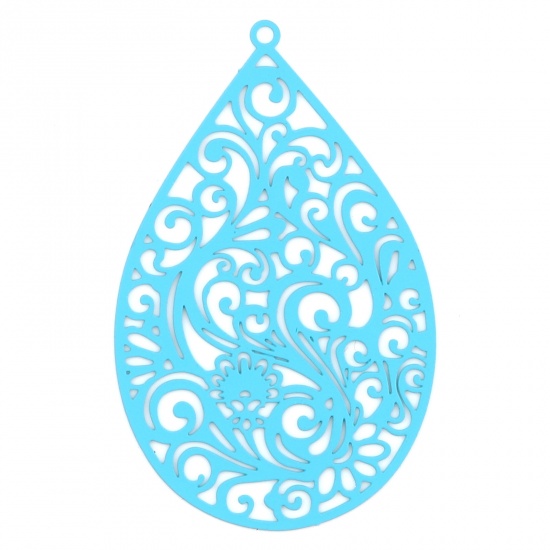 Charm Drop,  Filigree  Turqouise
