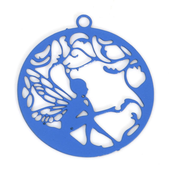 Charm - Filigree Round Fairy, blue