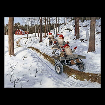 Tomte-Flak-Rally Jan Bergerlind - Julkort A4 - BB24
