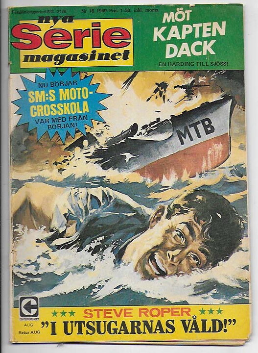 Seriemagasinet 1969 Nr 16 VG Omslaget löst vid 1 nit