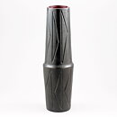 Ingrid Atterberg (1950s) Unique Black Vase with Relief Decor 26 cm
