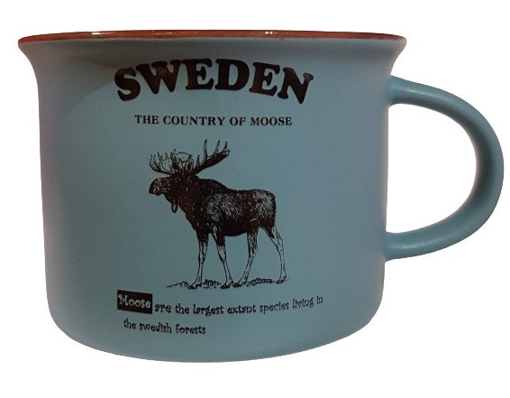 Story mug Moose Sweden, small blank petrol