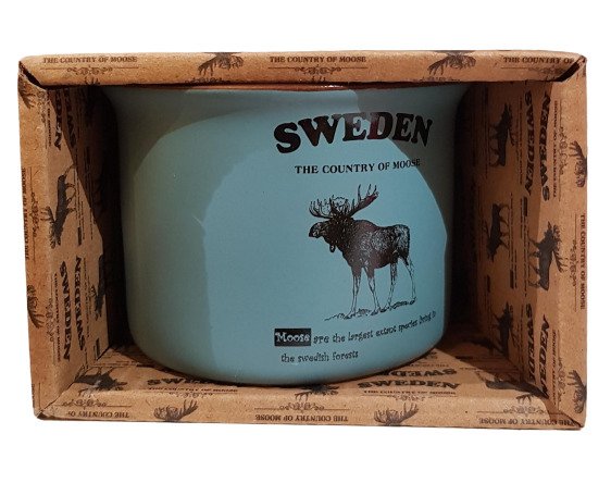 Story mug Moose Sweden, small blank petrol - 3