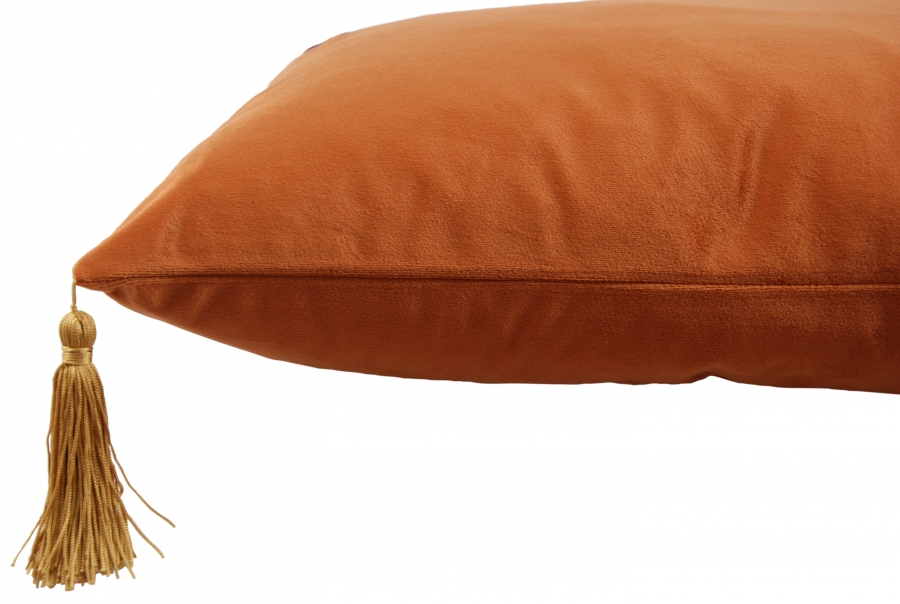 Kuddfodral Guldtassel - Rusty Velvet 40x60 - 2