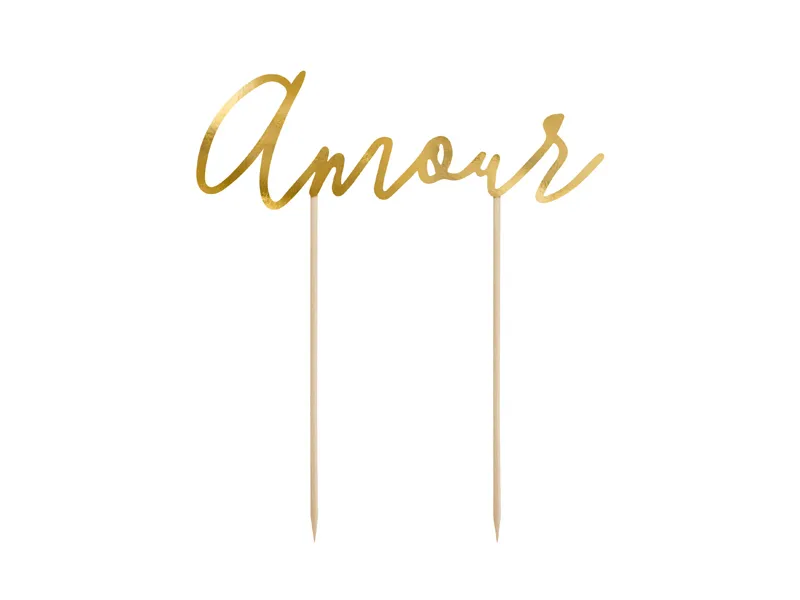 Cake topper "Amour" - Guld -1