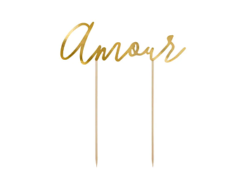 Cake topper "Amour" - Guld -1