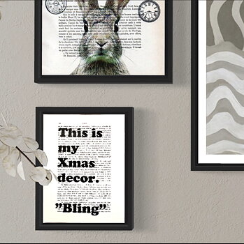 Tavla med texten This is my Christmas Decor, "bling"!