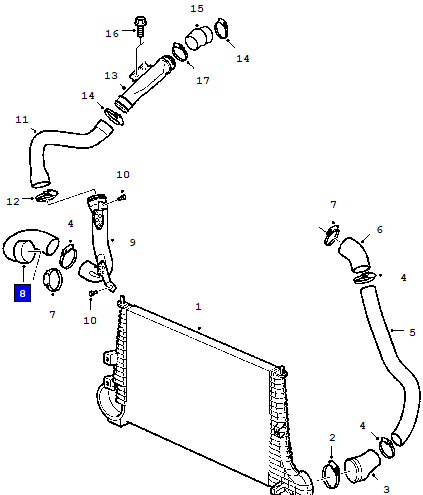 Hose intercooler 9-5 02-05 D223L